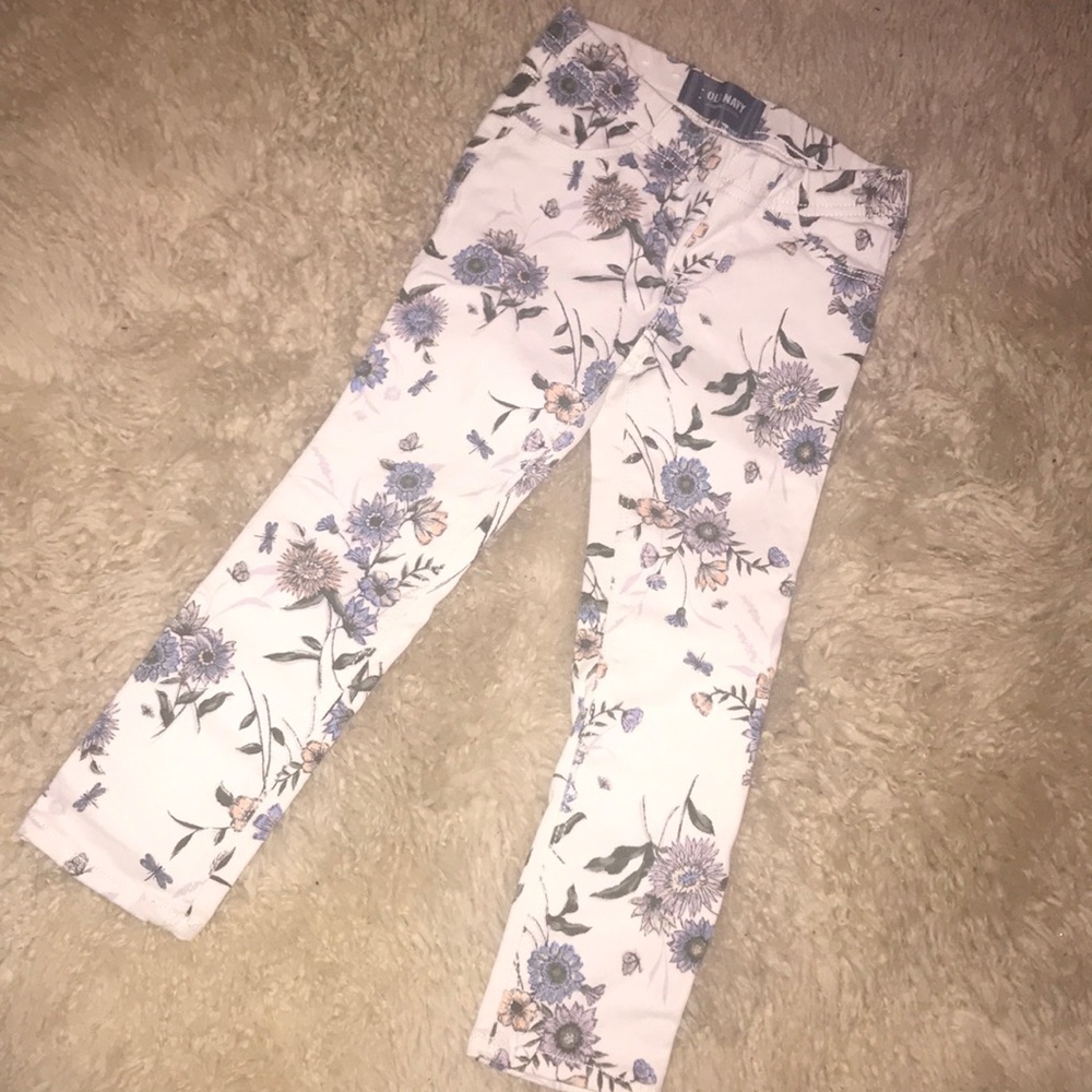 Old Navy girls floral pull on jeans size 4t